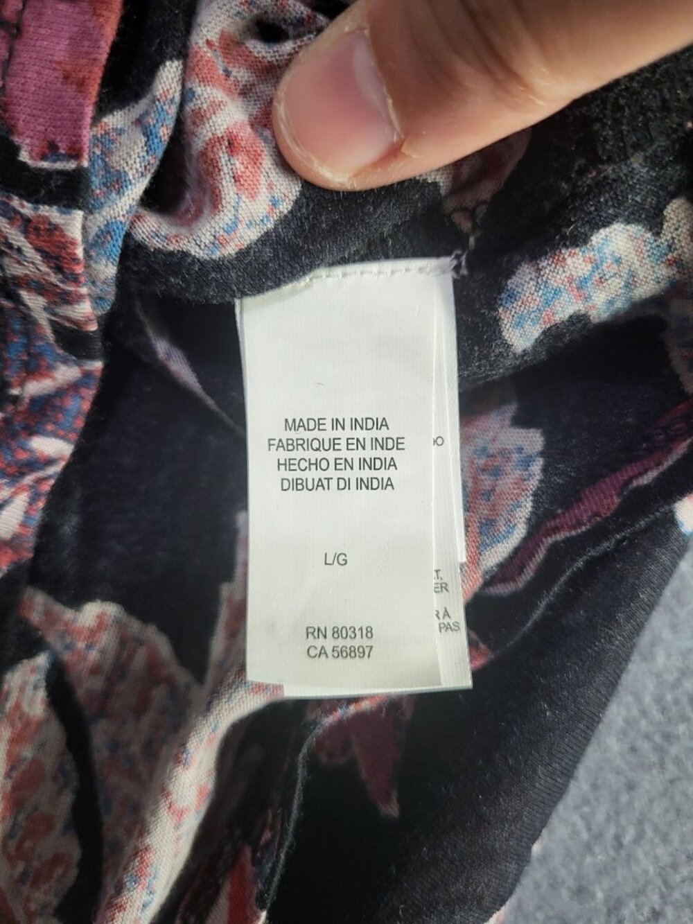 Lucky Brand Women's SZ LG Boho Festival Floral Print Blouse Bell Sleeve - Picture 8 of 8